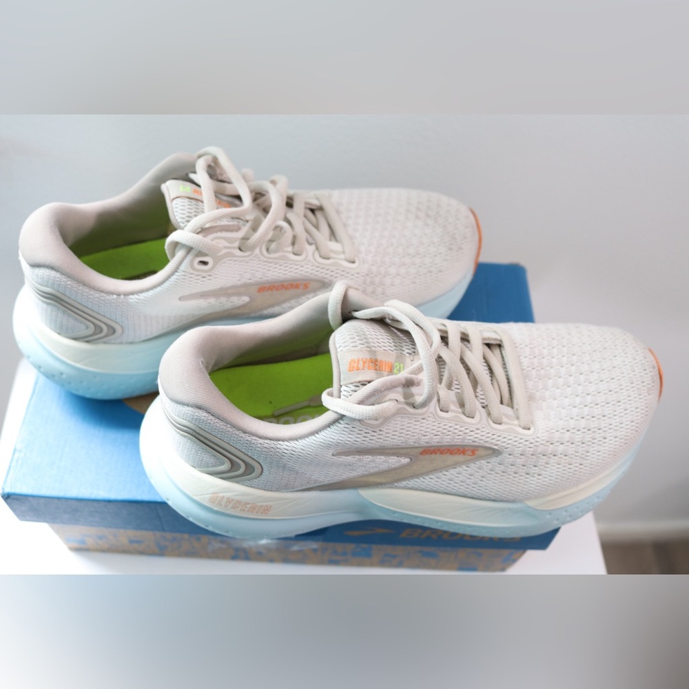 Brooks Women's Sneakers in Cream and Orange - Picture 8 of 16